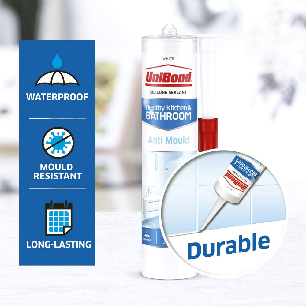 UniBond AntiMould Bathroom & Kitchen Sealant White Bargain Store UK